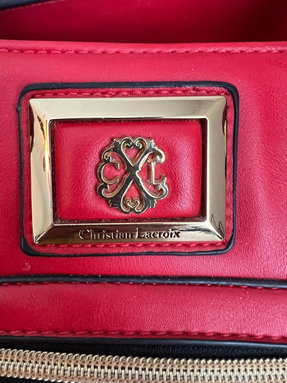 Christian Lacroix Giselle Satchel Handbag Purse Lipstick Red - Picture 2 of 15